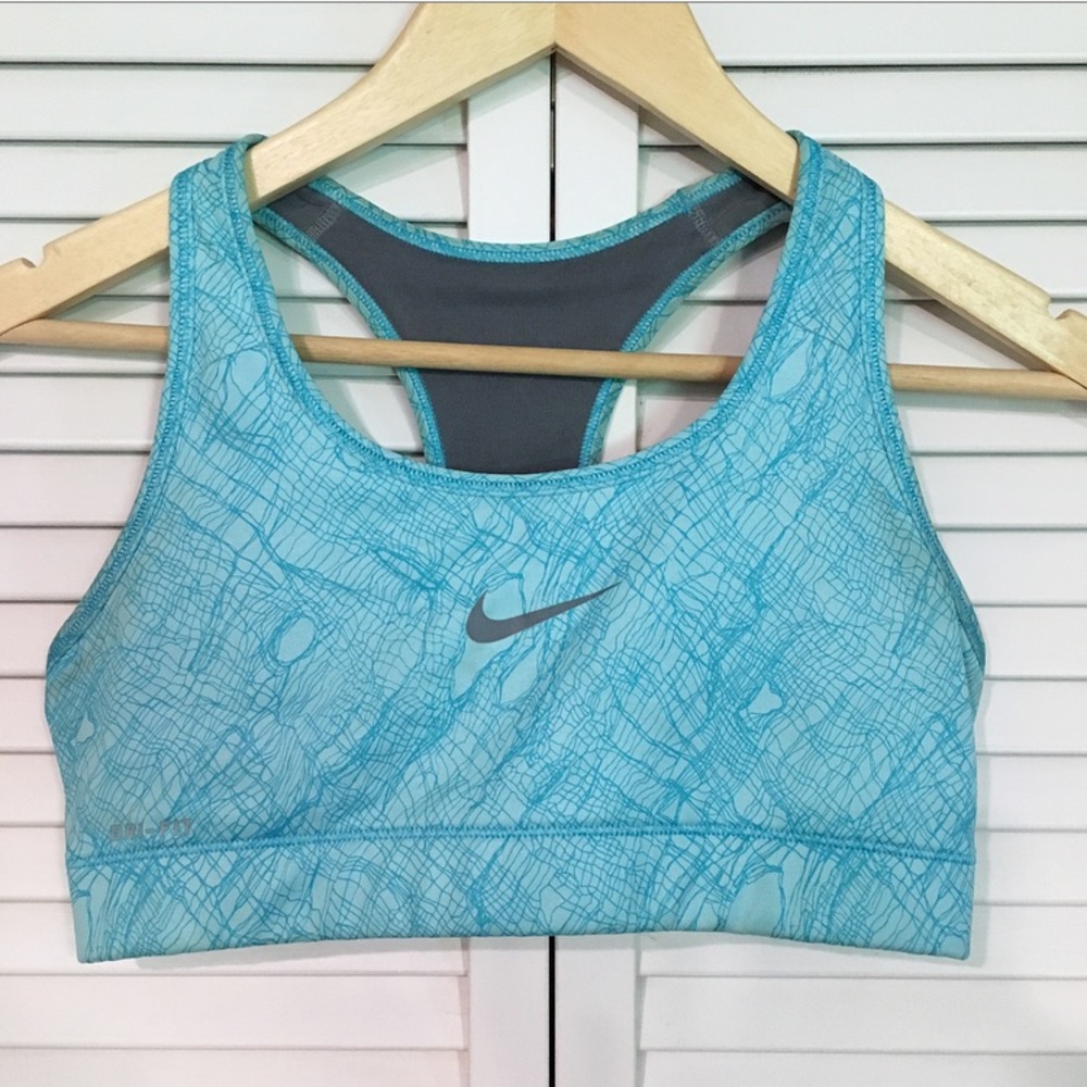 Turquoise Patterned Nike Sports Bra Small